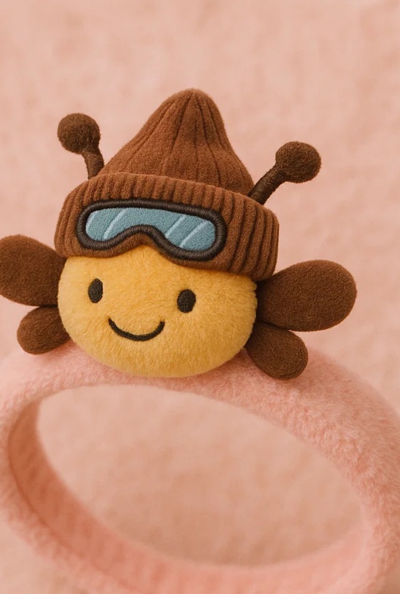 Tiger Plush Toy Baby Headband with Ski Goggles and Winter Hat