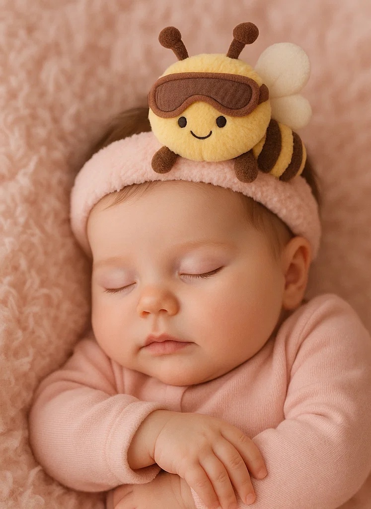Bee Plush Toy Baby Headband with Ski Goggles