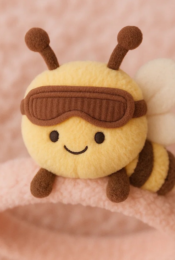 Bee Plush Toy Baby Headband with Ski Goggles