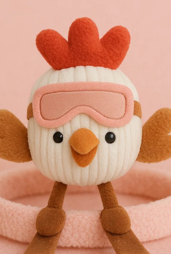 Divertido Gorrión de Peluche con Gafas de Esquí para Bebé