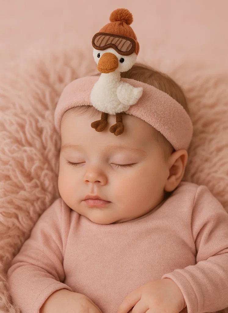 Mignon Oie en Peluche avec Lunettes de Ski pour Bébé