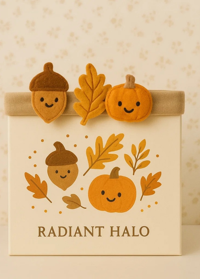 Bentiță pentru bebeluși cu dovleac și cutie cadou