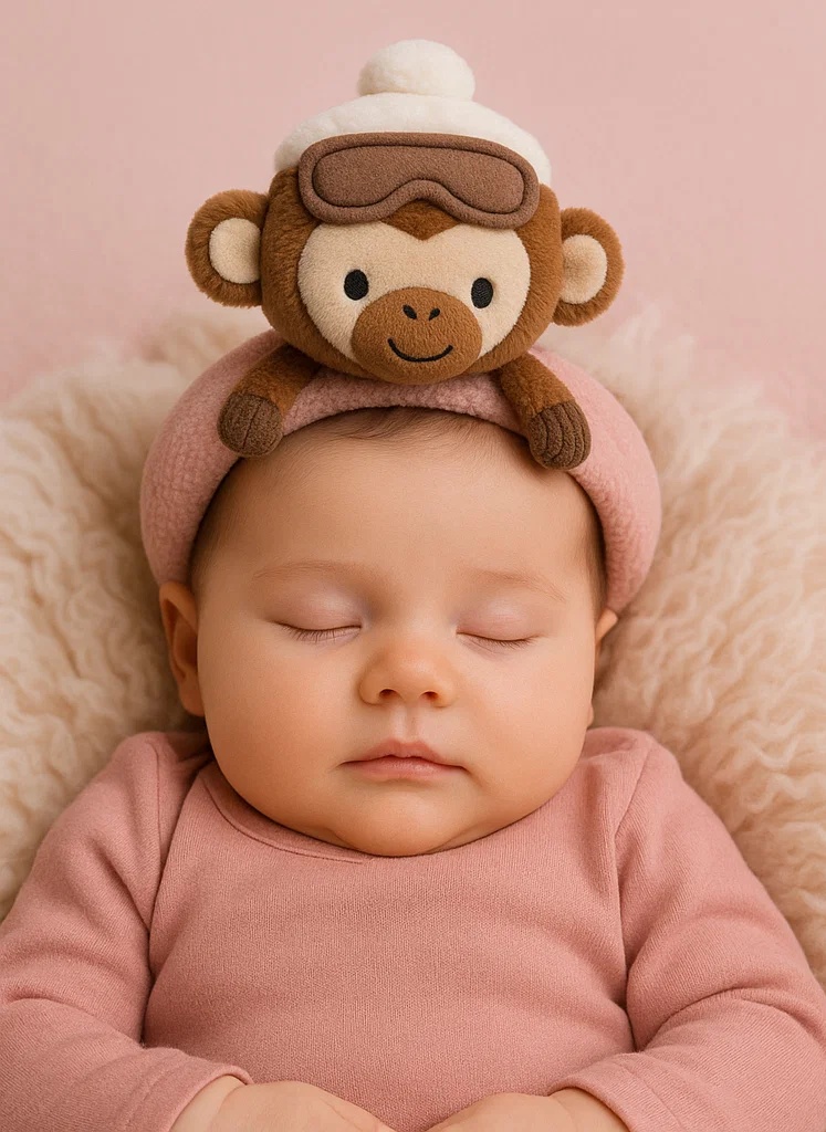 Mignon Singe en Peluche avec Bonnet et Lunettes pour Bébé