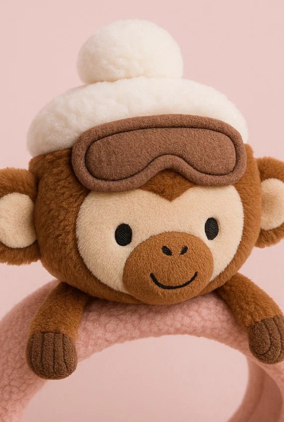 Mignon Singe en Peluche avec Bonnet et Lunettes pour Bébé