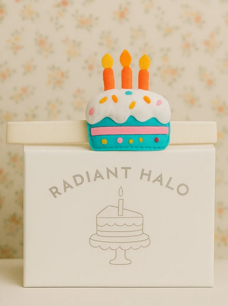 Birthday Cake Plush Baby Headband – Teal Blue Style
