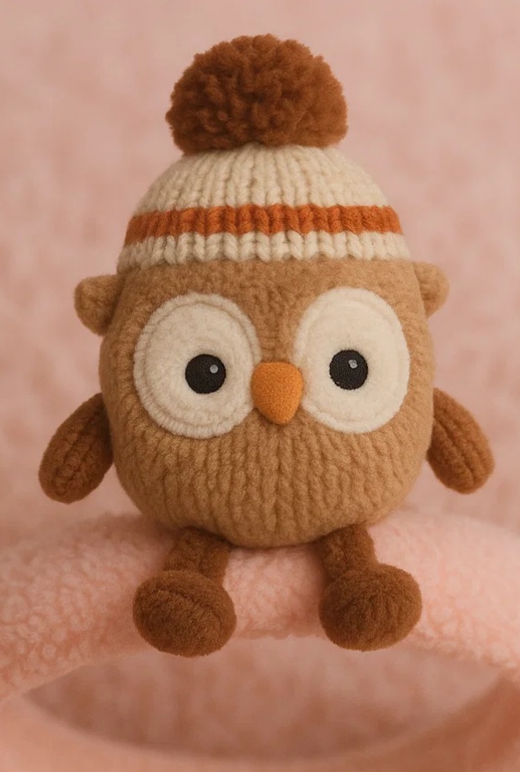 冬のほっこりブラウンフクロウぬいぐるみベビーヘアバンド