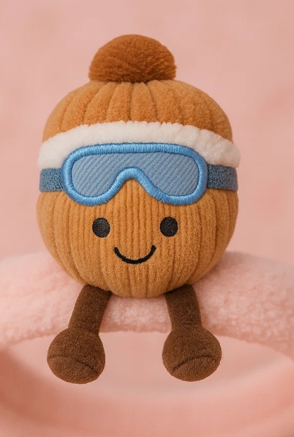 Cinta de cabeza para bebé de peluche con lentes de esquí y sombrero de punto