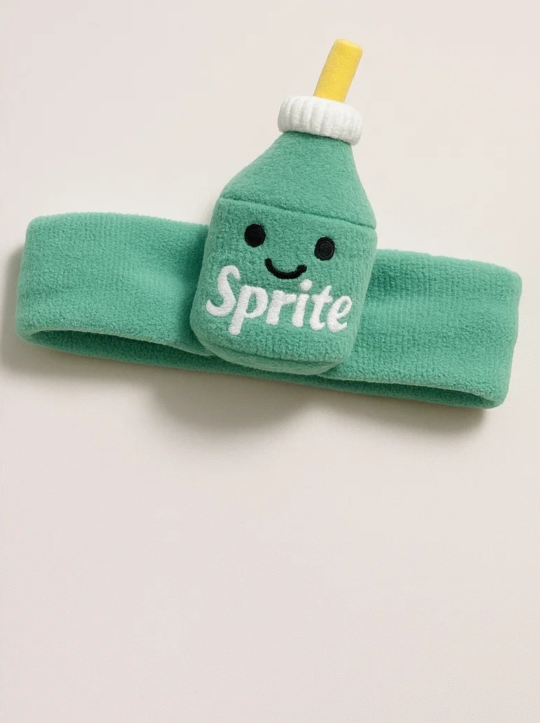 Bandeau pour bébé style boisson Sprite, bandeau doux en peluche, accessoire photo
