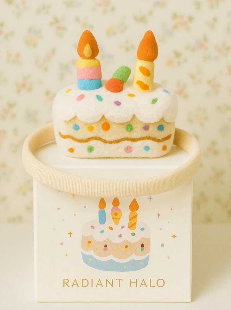 Whimsical Creamy White Birthday Headband for Babies
