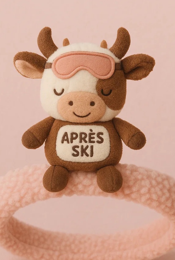 Après Ski Cow Plush Baby Headband – Winter Sporty Style
