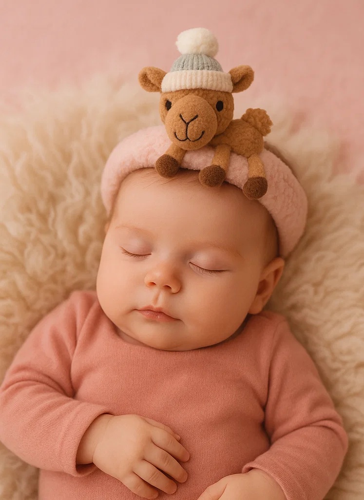 Bandana de peluche para bebé con gorro de lana y gafas de esquí
