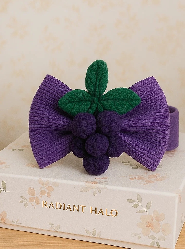 Bentiță pentru bebeluși cu design de strugure mov - Radiant Halo
