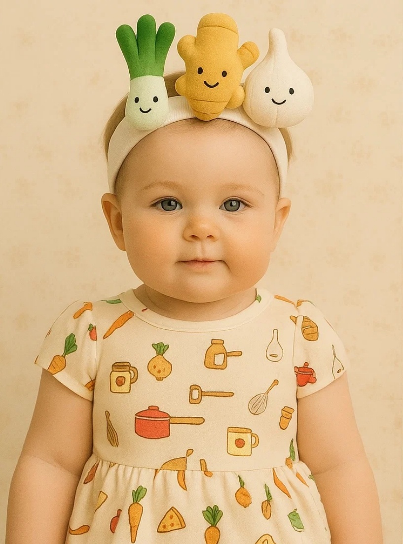 Cozy & Playful Plush Headband Inspired by Kitchen Seasonings