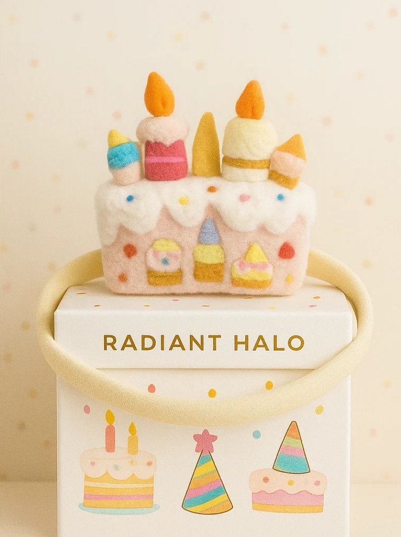 Diadema Pastel Cumpleaños para Bebé – Diseño de Pastel de Felpa