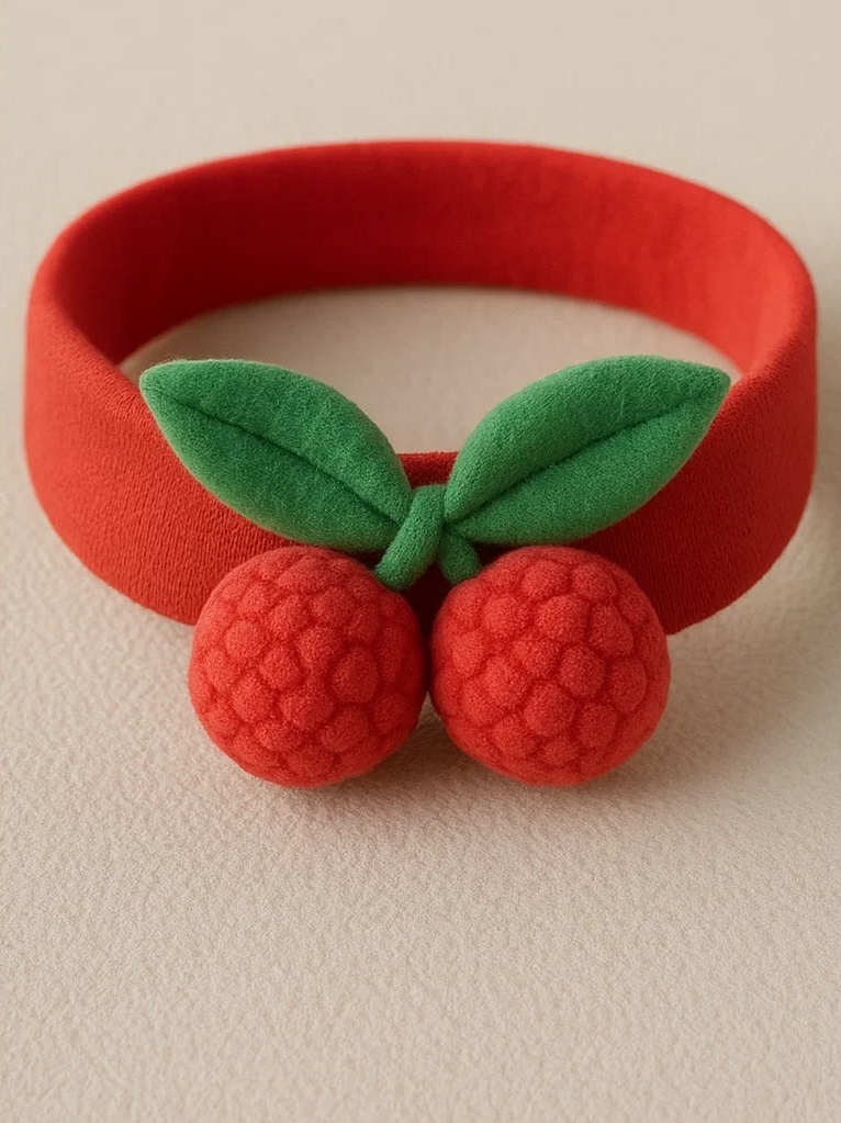 Bandeau bébé cerise mignon – Accessoire cheveux fille élastique