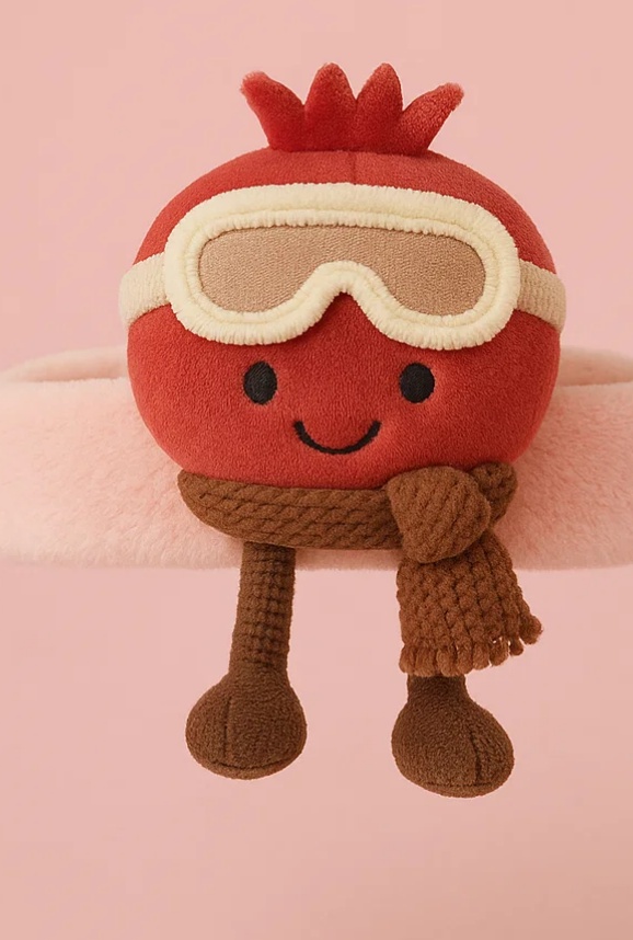 Pomegranate Plush Toy Baby Headband with Scarf