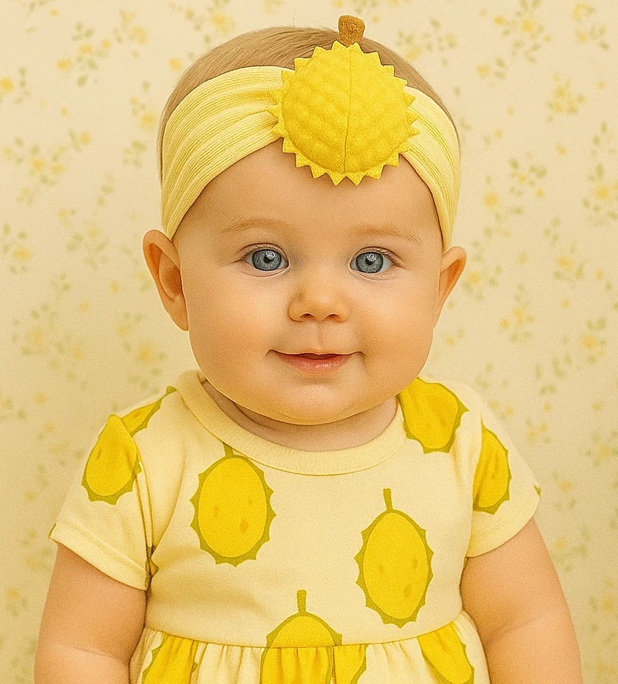 Faixa de cabelo de bebê com design de durião – Radiant Halo