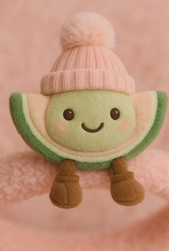 Melon Plush Baby Headband with Pink Pom-Pom and Ski Goggles - Cozy Winter Baby Accessory