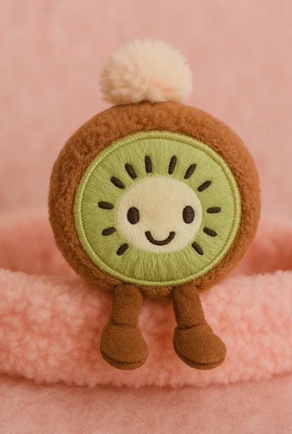 Kiwi Plush Baby Headband with Soft Pom-Pom - Cozy and Fun Baby Winter Accessory
