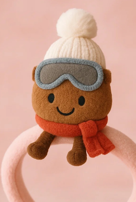 Gorro de invierno con gafas de esquí y banda de cabeza con forma de nuez para bebé