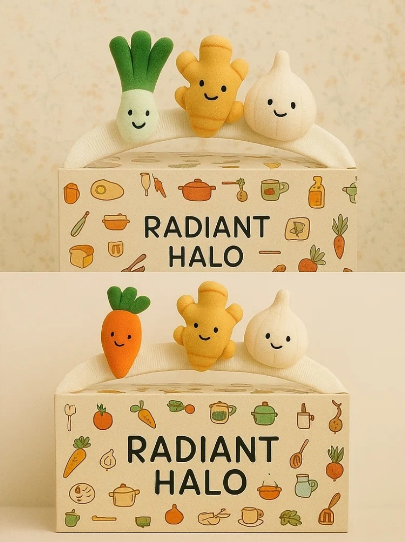 Wholesome Kitchen Trio Plush Headband: Ginger, Onion, and Garlic