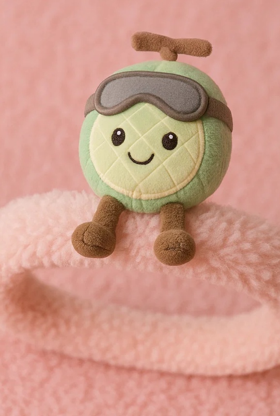 Playful Melon Baby Headband with Winter Gear