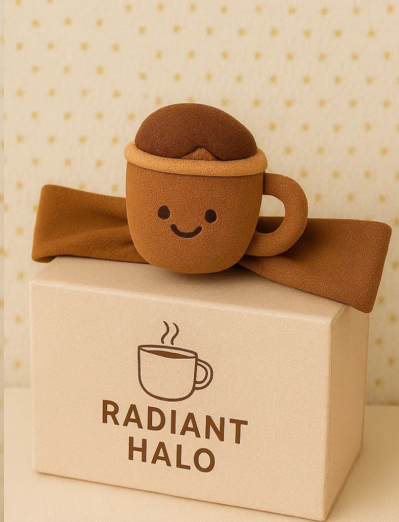 Adorable Coffee Foam Baby Headband Set (Yellow Dress)