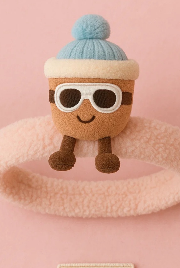 Cozy Hot Cocoa Baby Headband with Après-Ski Accessories