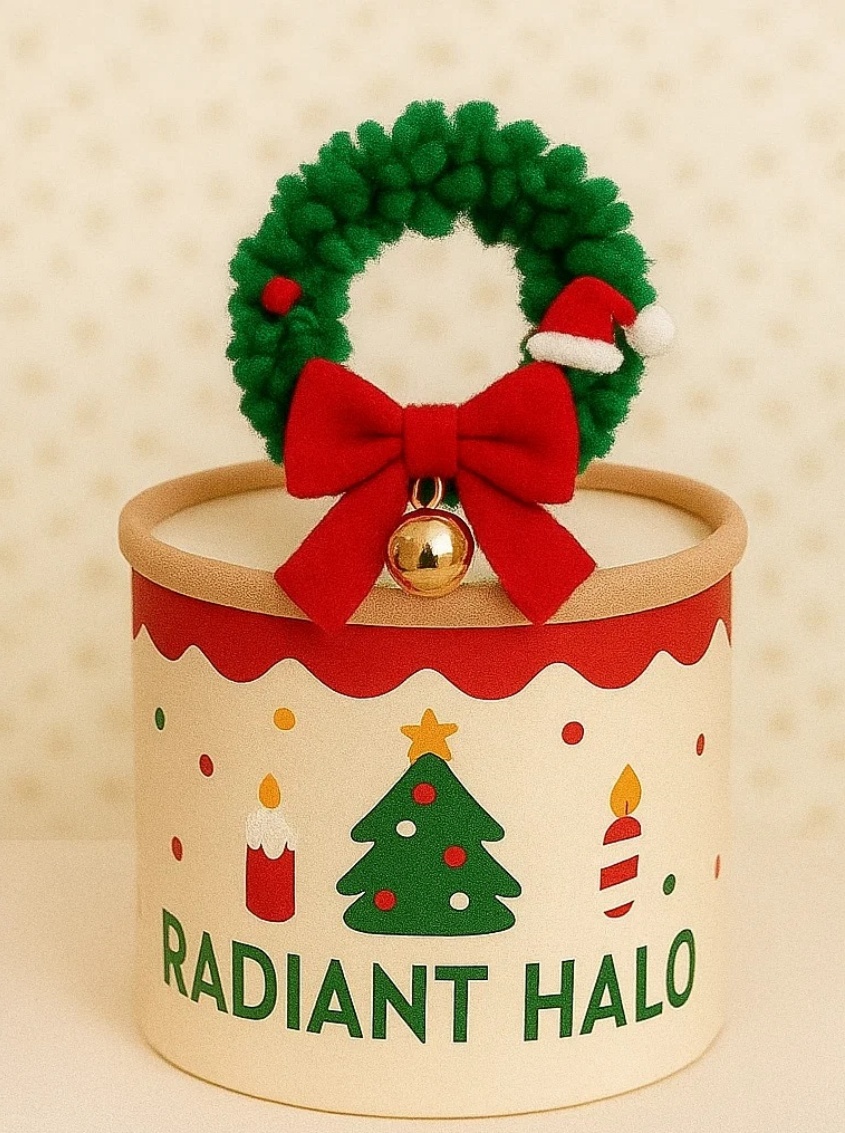 Tiara de Natal para Bebê com Guirlanda, Laço e Sino