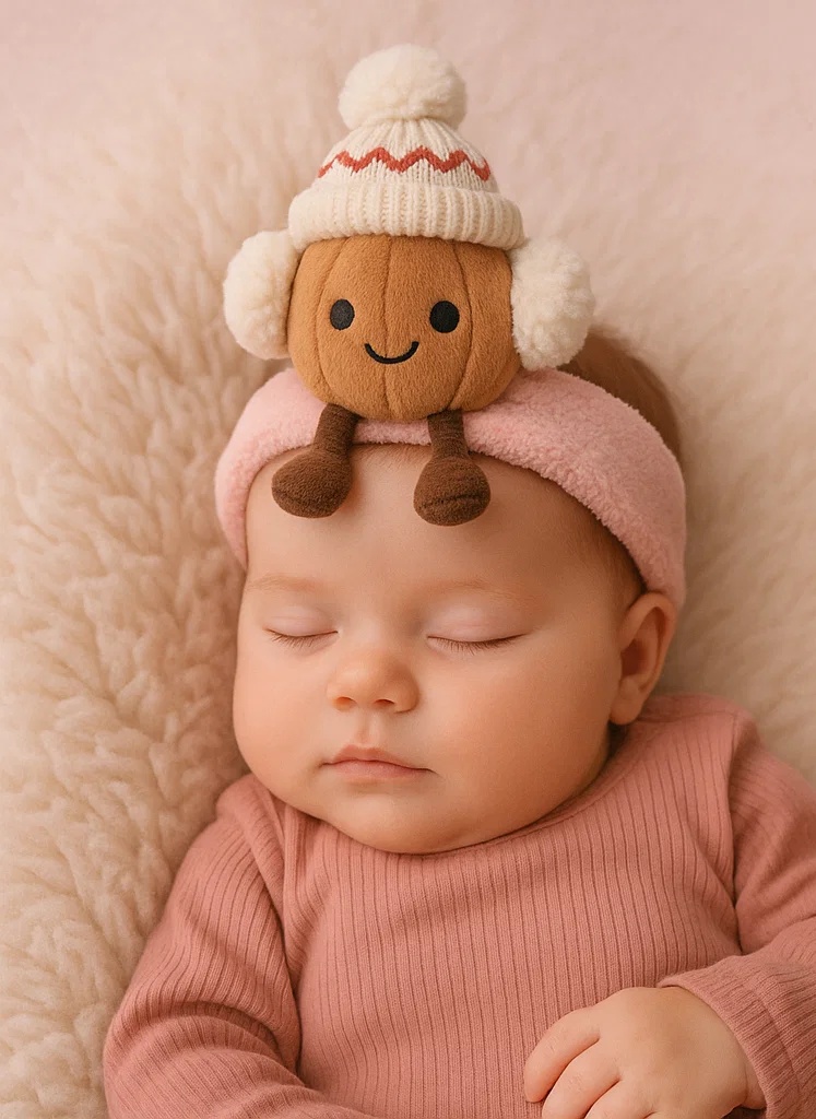 Charming Nut Baby Headband with Winter Hat and Sunglasses