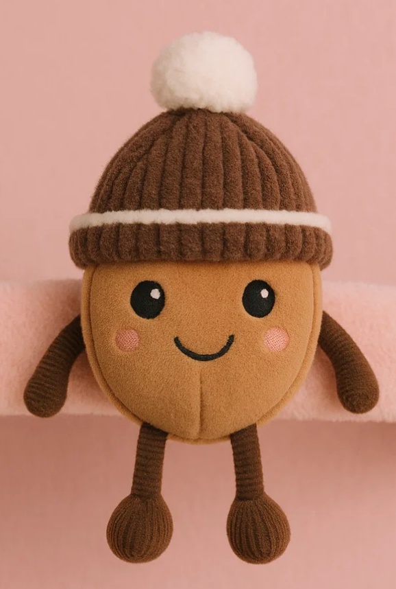 可愛いナッツ型の赤ちゃん用ヘッドバンド、冬の帽子とポンポン付き