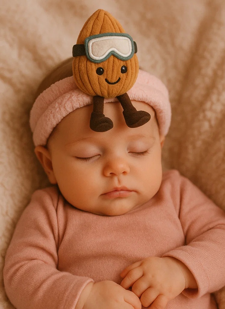 Niedliche Mandeln Baby Stirnband mit Skibrille
