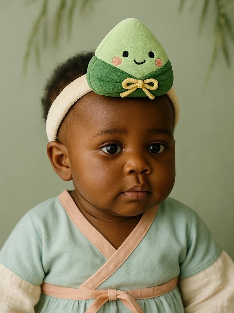 Baby Girl Dumpling Plush Headband – Soft & Stretchable Infant Festival Hairwear