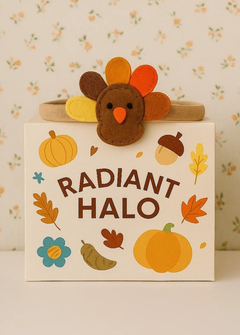 Colorful Turkey Baby Headband – Little Thankful Theme