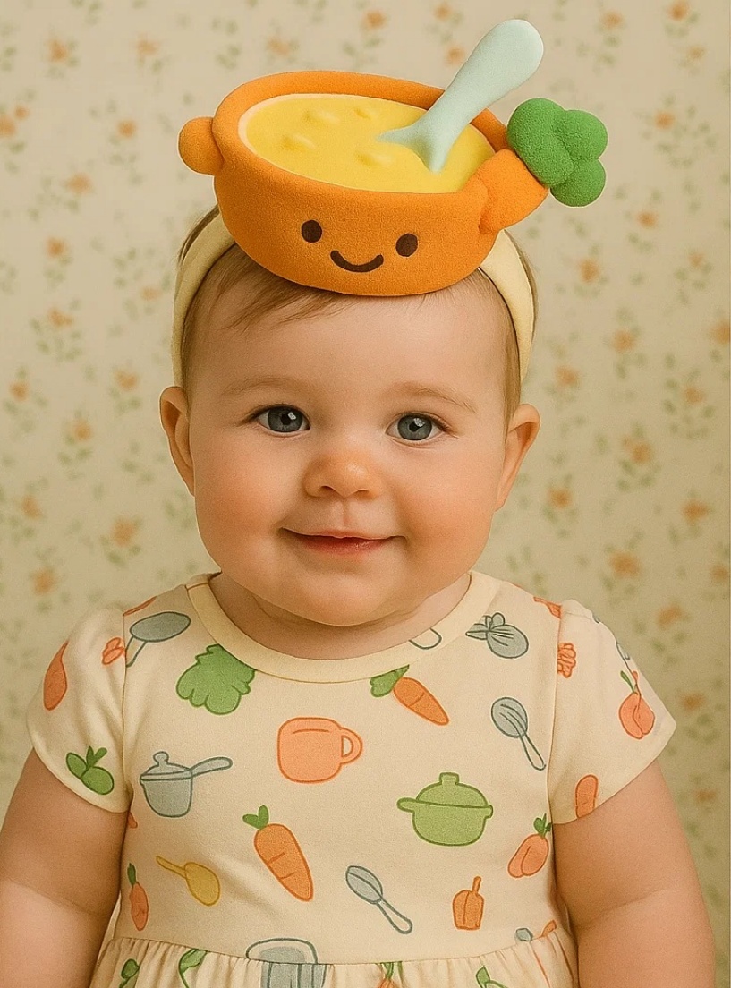 Cozy and Playful Soup-Themed Plush Headband for All Ages