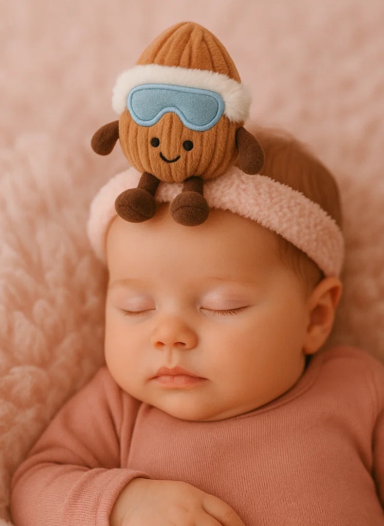 Adorable Banda para Bebé con Forma de Almendra y Gafas de Esquí