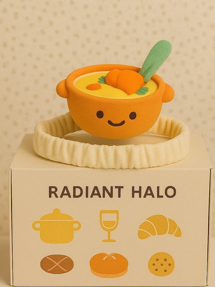 Delicious Soup-Inspired Plush Headband for Cozy Comfort