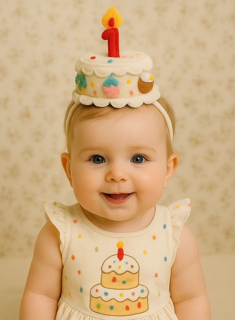 Layered Sweet Celebration Headband – Baby's 1st Birthday Accessory