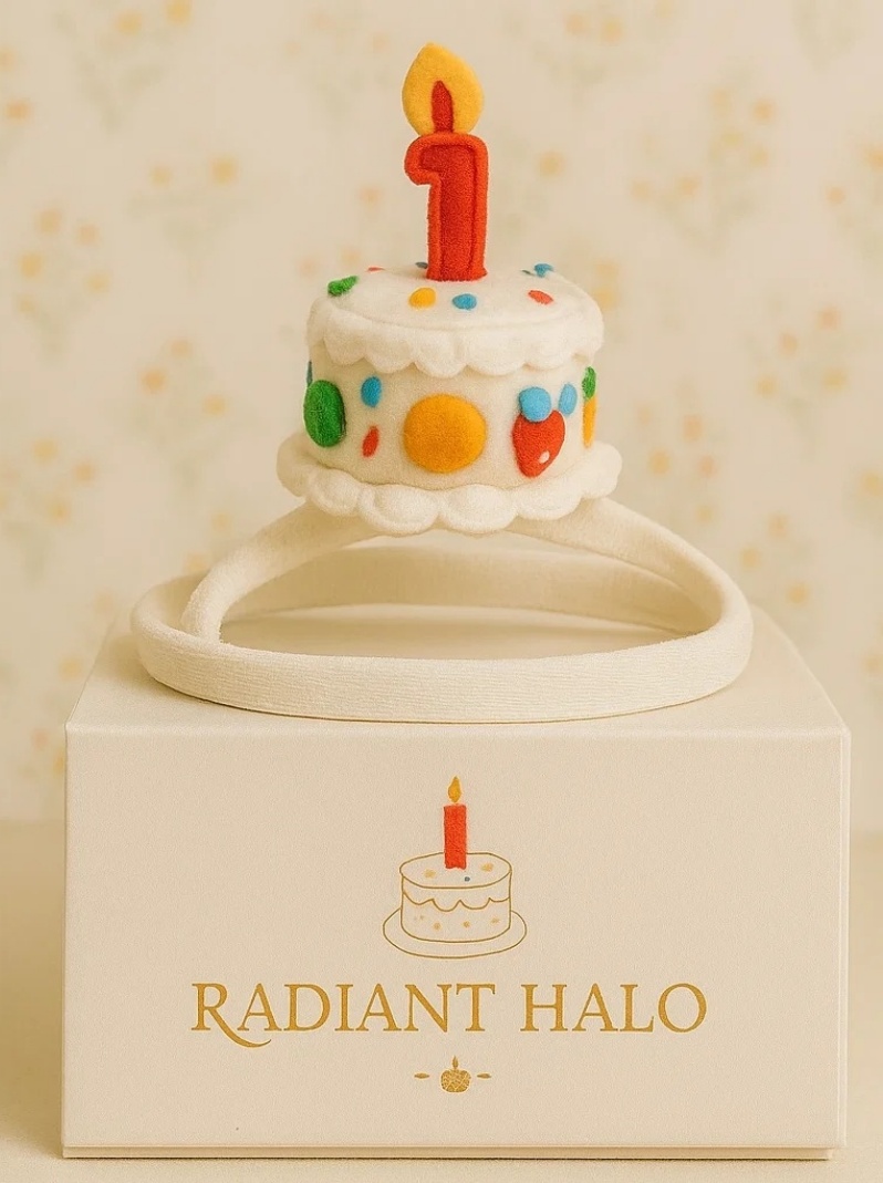 Strawberry Crown Cake Headband – Adorable Baby Birthday Accessory