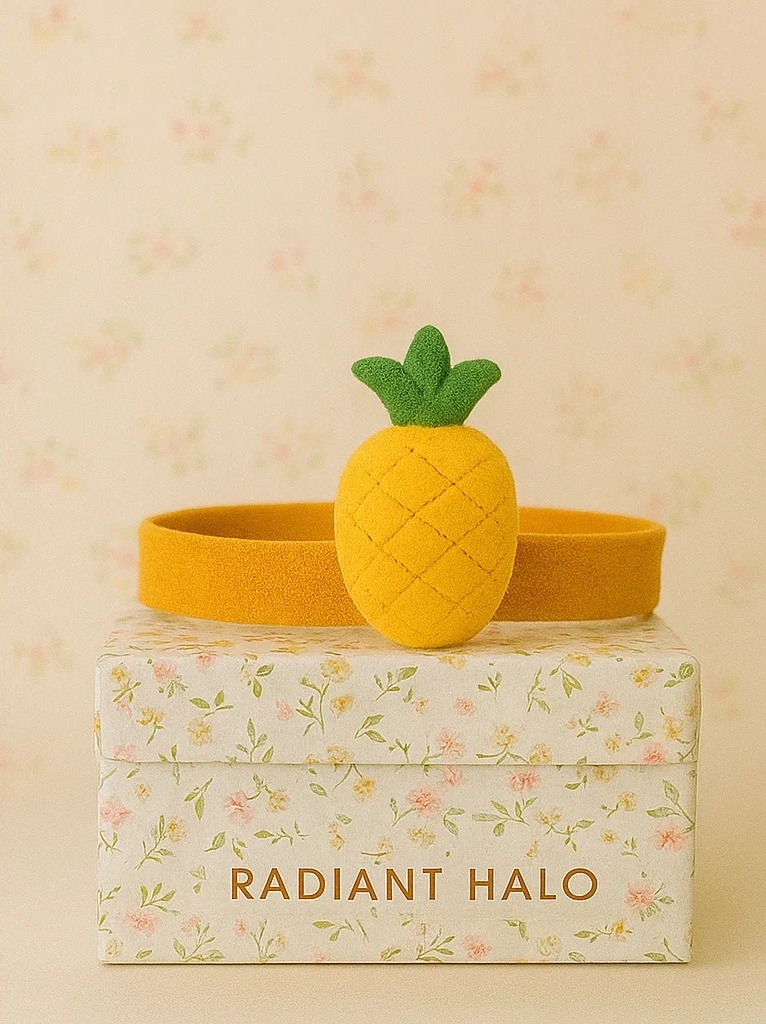 Pineapple Baby Headband with Plush Fruit Design