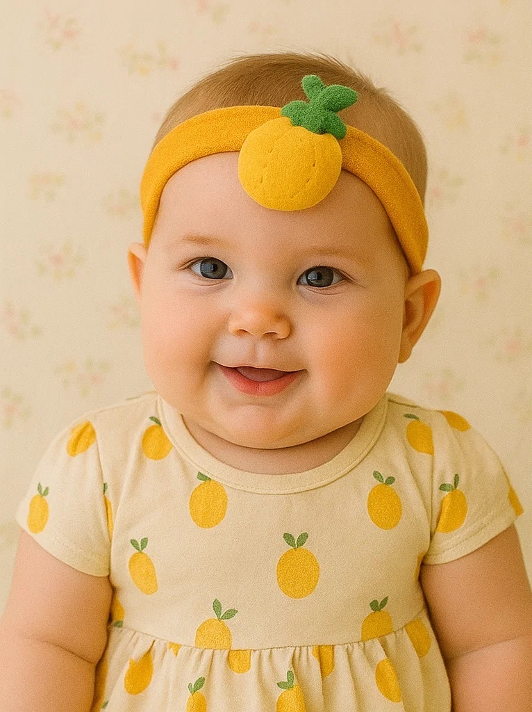 Pineapple Baby Headband with Plush Fruit Design