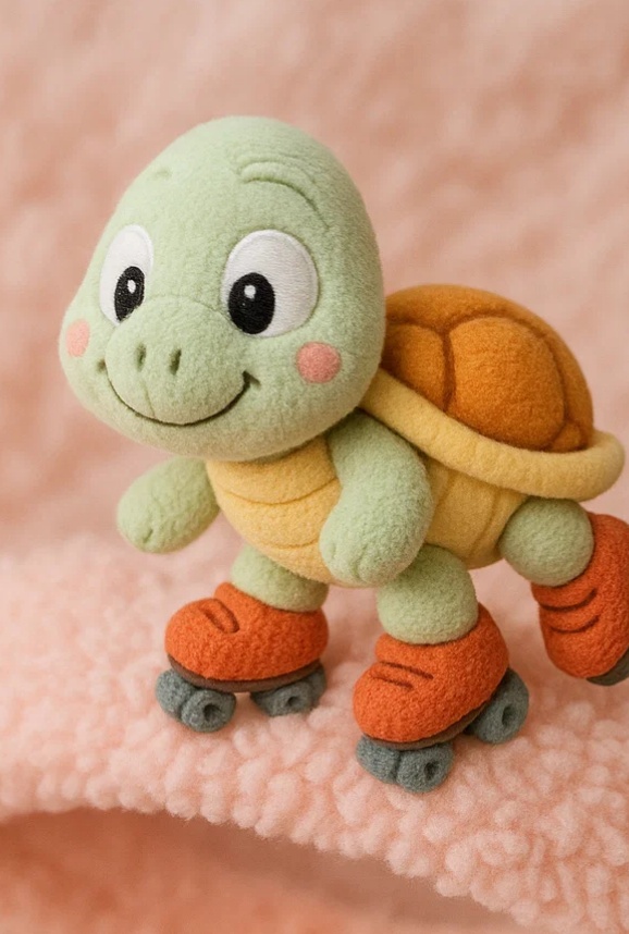 Playful Roller-Skating Baby Headband in Turtle Design