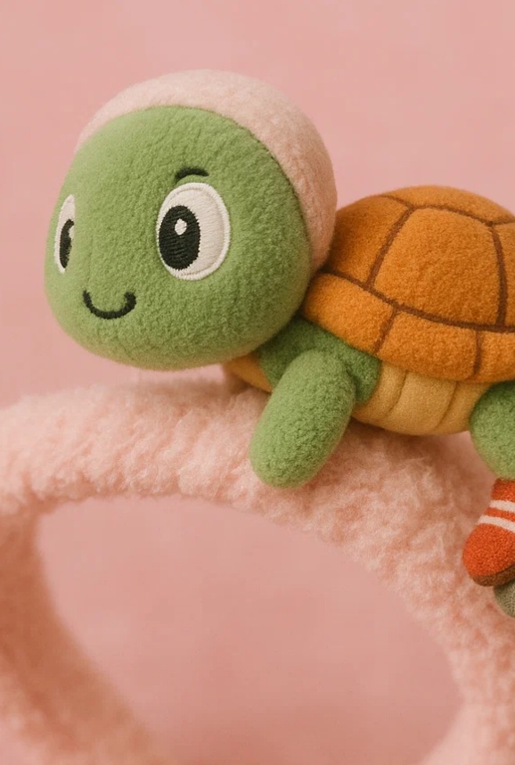 Cute Roller Skating Baby Headband with Turtle Design