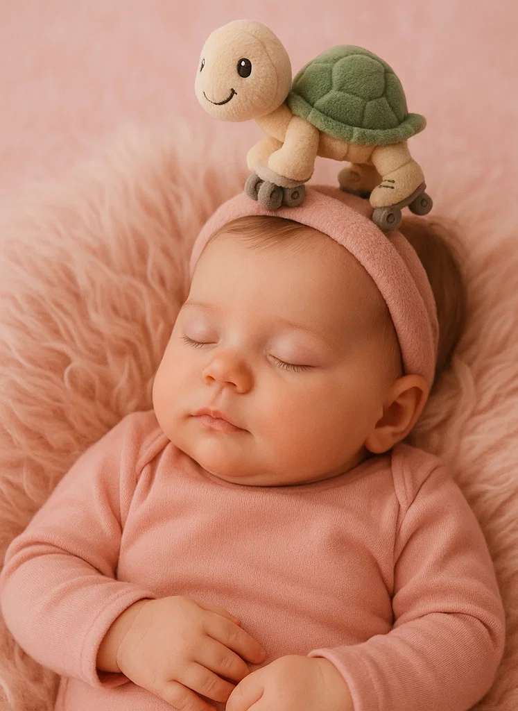 Adorable Roller Skating Turtle Baby Headband