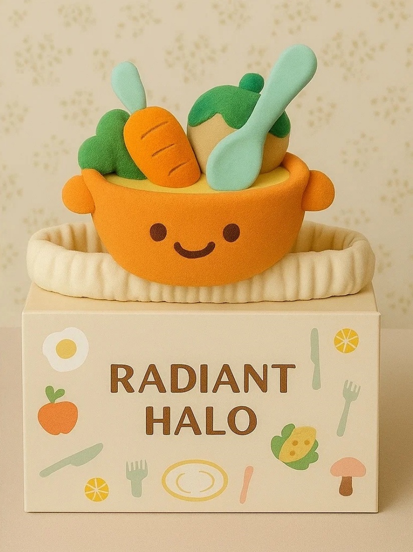 Colorful and Playful Vegetable Soup Plush Headband for All Ages