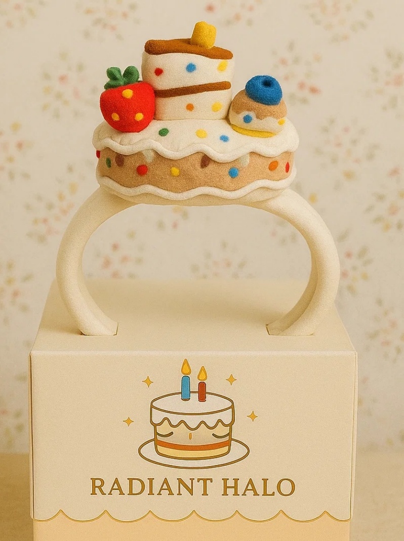 Whimsical Strawberry Birthday Cake Baby Headband