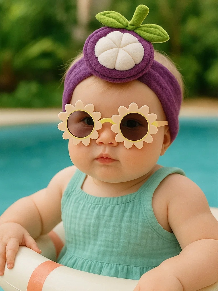 Adorable Mangosteen Baby Headband – Plush and Gentle for Newborns