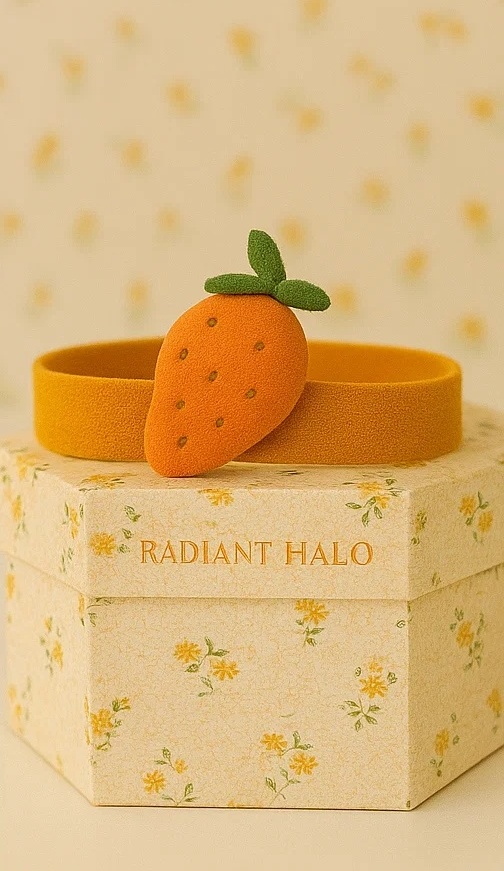 Orange Baby Headband with Plush Fruit Design