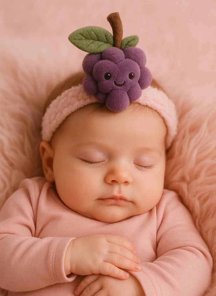 Mignon et chaud bandeau en peluche pour bébé (Raisin)