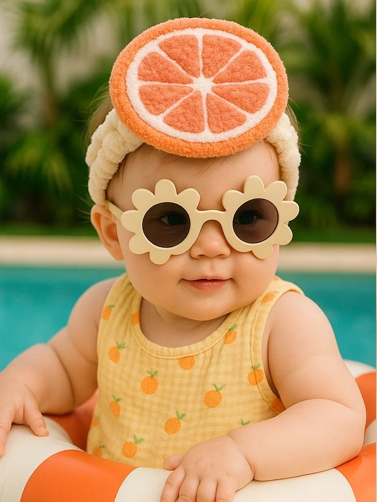 Grapefruit Baby Headband – Soft and Vibrant Fruit Style for Infants
